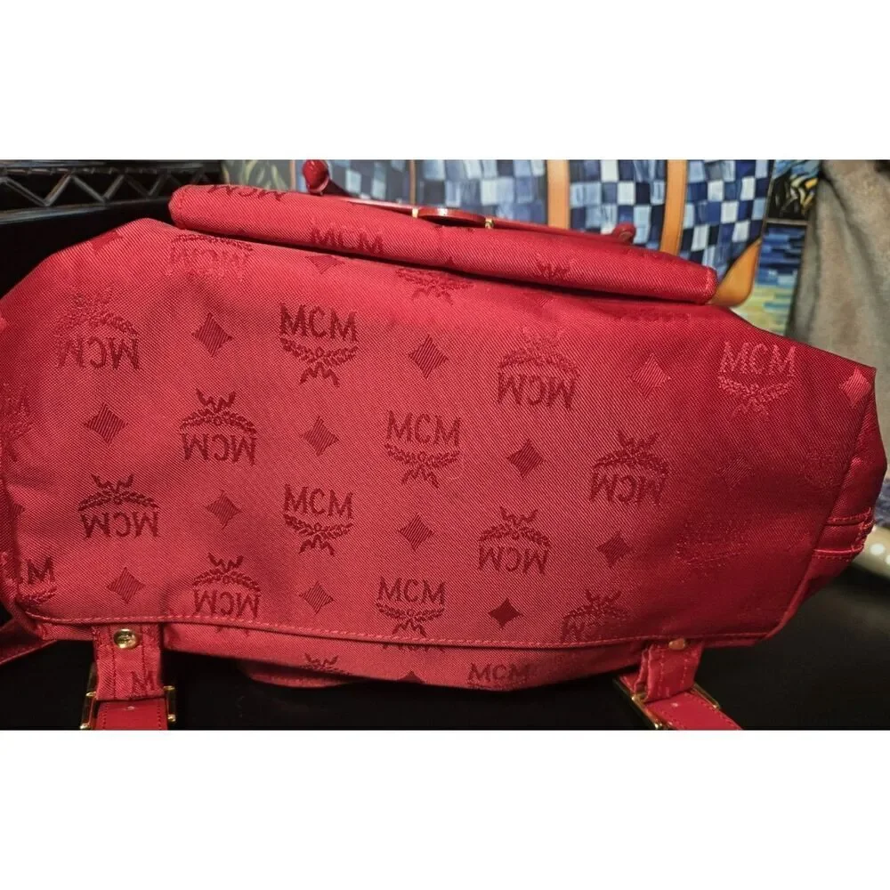 MCM - Red Nylon Backpack - EUC